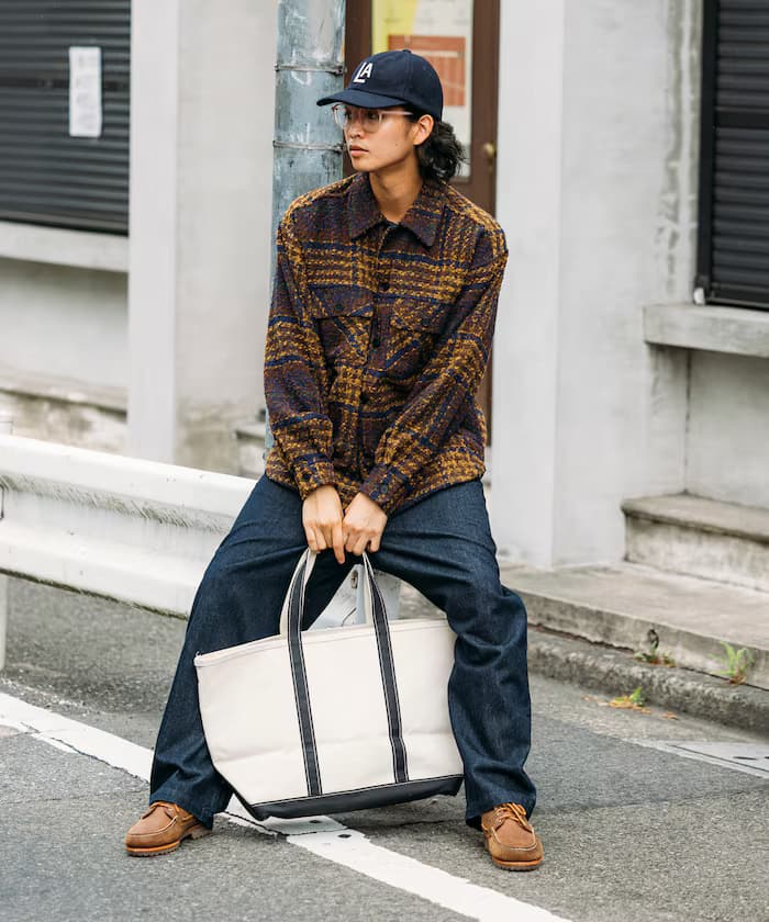 粗花呢格紋CPO襯衫外套