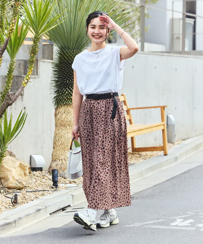 別注 UVカット T恤裙子套裝組合/丹寧風/豹紋