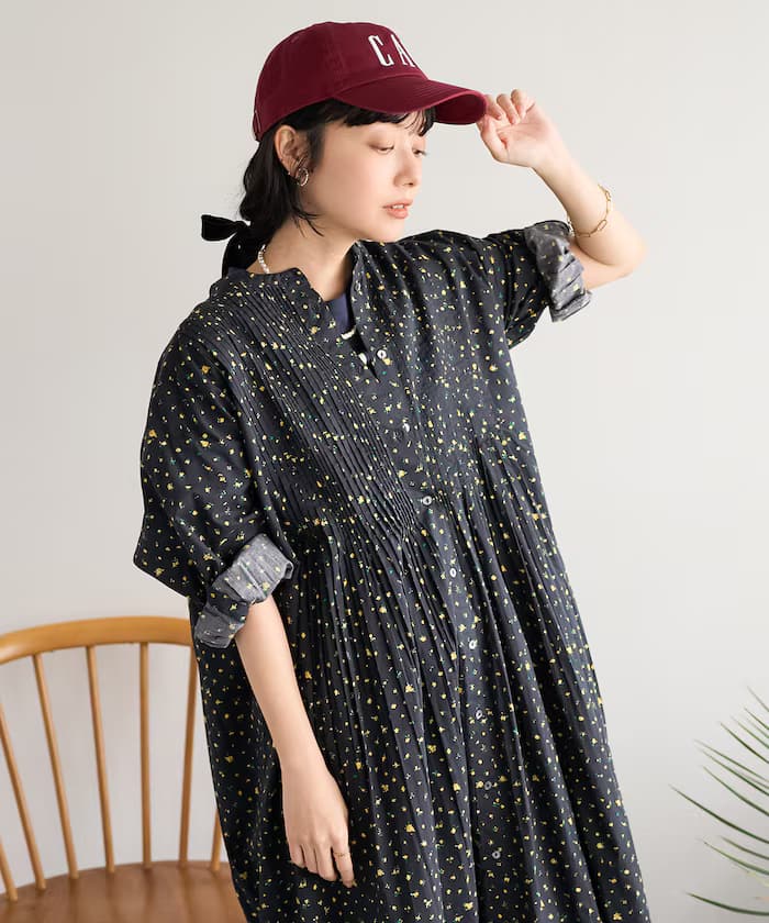 インド ピン打褶連身裙