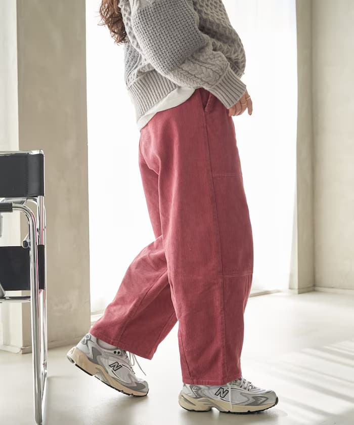 【新色追加】燈芯絨氣球褲/曲線褲