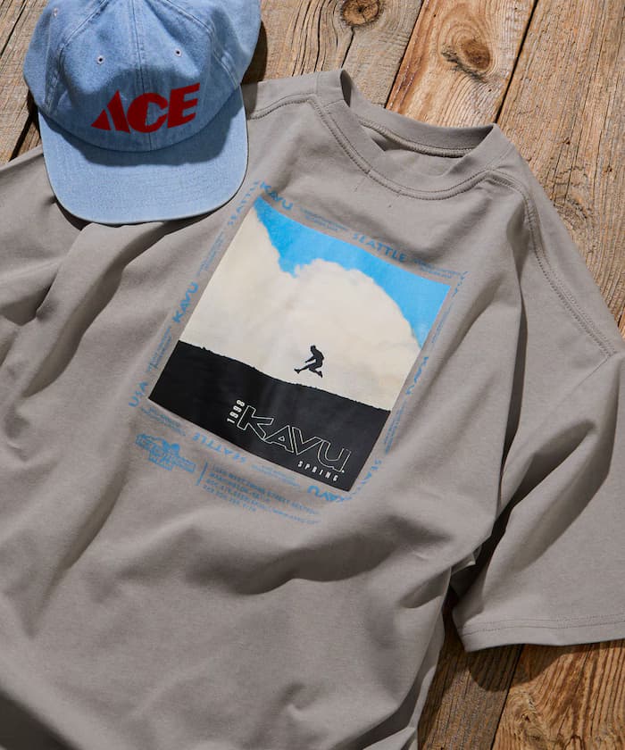 KAVU×FREAK'S STORE 別注寬版後背印花T恤 / HIKER 【限定展開】