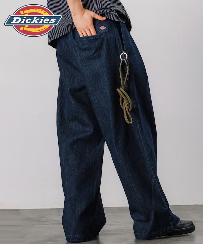 Dickies×FREAK'S STORE 別注寬版交叉打褶工作褲 【限定展開】