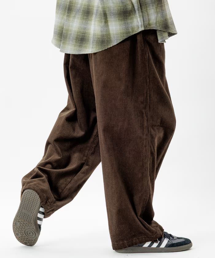 寬版燈芯絨軍裝風馬戲團褲子 / 滑雪褲 【限定展開】