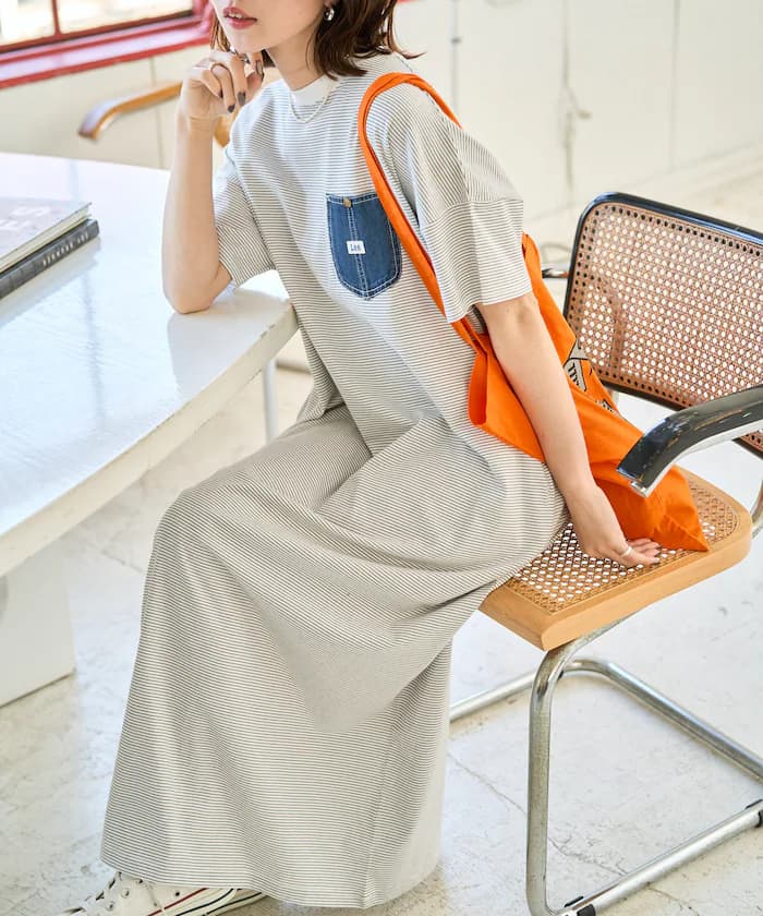 Lee × FREAK'S STORE 別注丹寧口袋半袖T恤連身裙【限定展開】