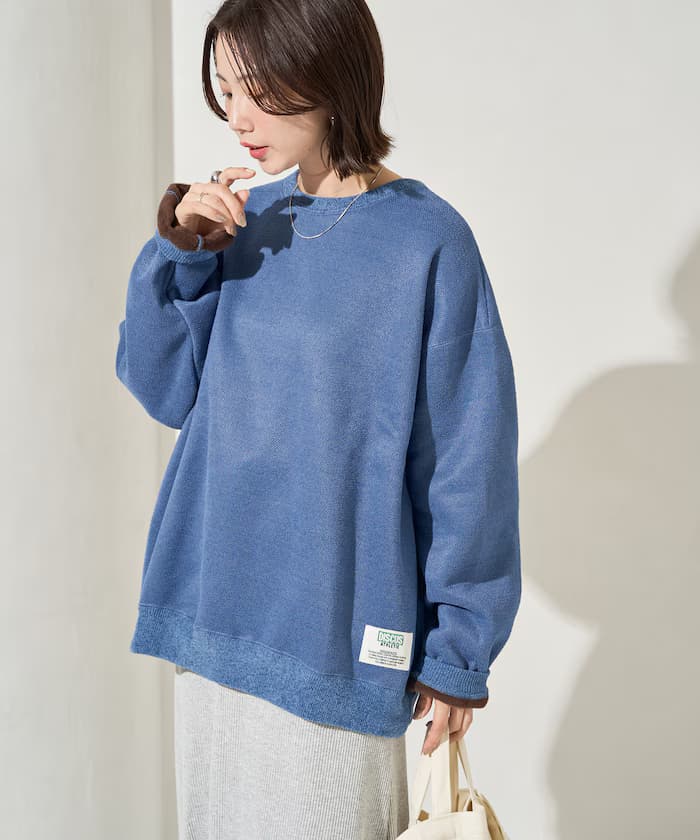 インレー 裏 シャギー ボンディング 配色 套頭衫【限定展開】