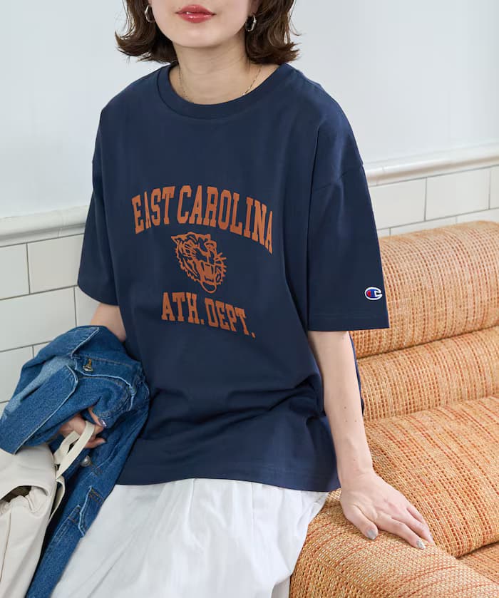 Champion × FREAK'S STORE 別注絨毛印花標誌半袖T恤【限定展開】