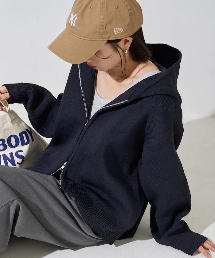 【新色追加】輕量針織衫 全拉鏈連帽衫【限定展開】