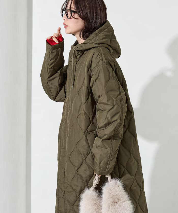 TAION × FREAK'S STORE 別注菱格連帽長版羽絨外套【限定展開】