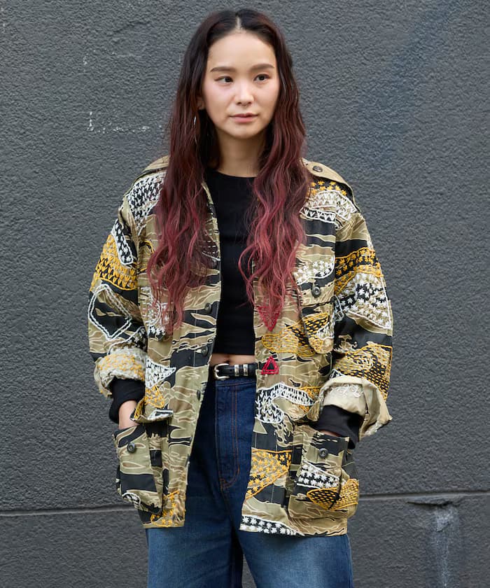 Vintage手工縫製 改造 軍裝風襯衫迷彩