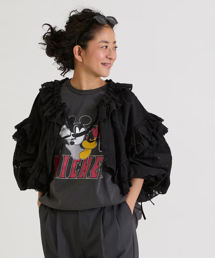 襟付 2WAY蕾絲披肩&馬褲套裝