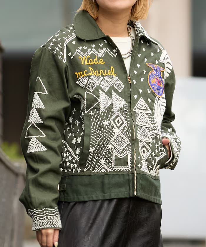 古著手工刺繡改造搖擺外套