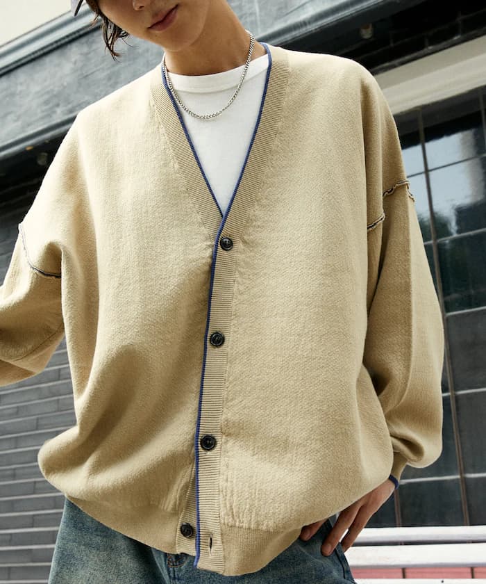 配色針織開衫【限定展開】