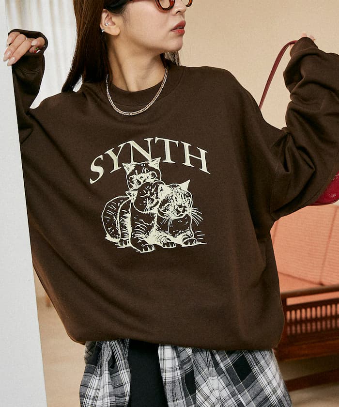 SYNTH 貓咪裡起毛衛衣 限定展開