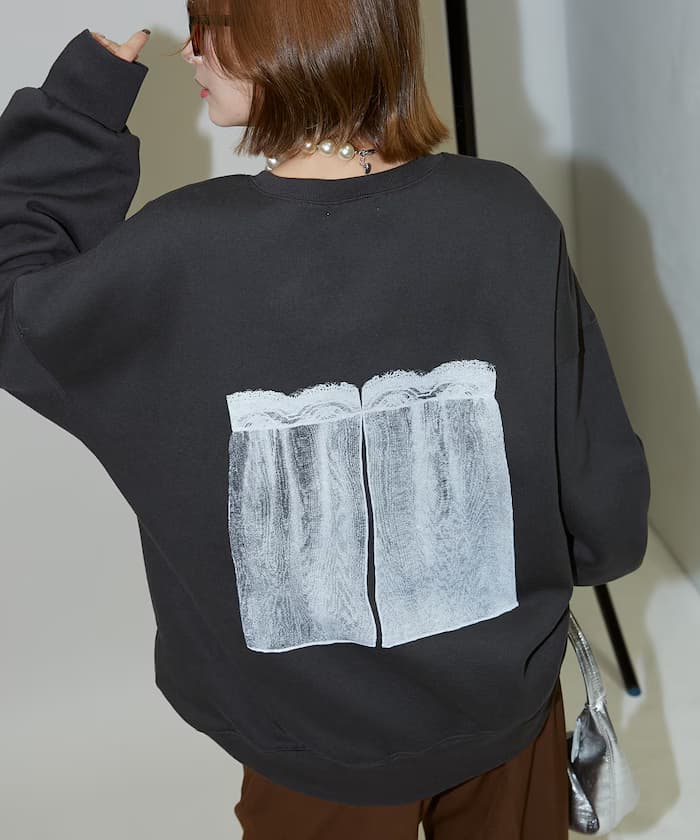 蕾絲吊帶印花衛衣 限定展開