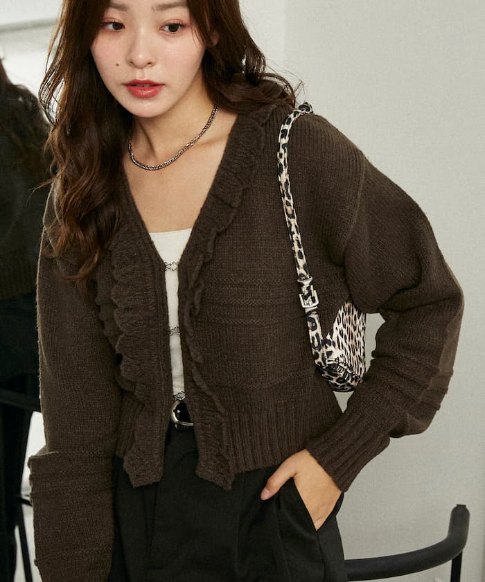 荷葉邊針織開衫 限定展開