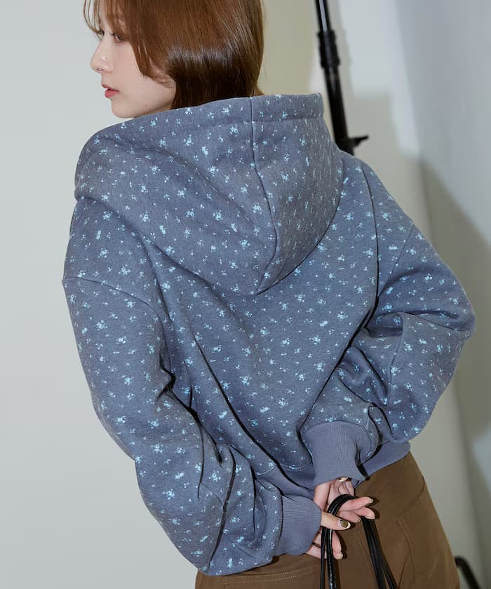 小花短版連帽運動衫 限定展開