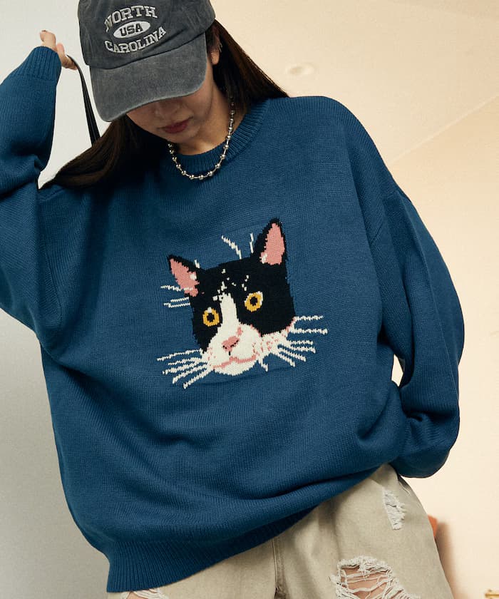 Various 貓咪設計 針織衫 限定展開