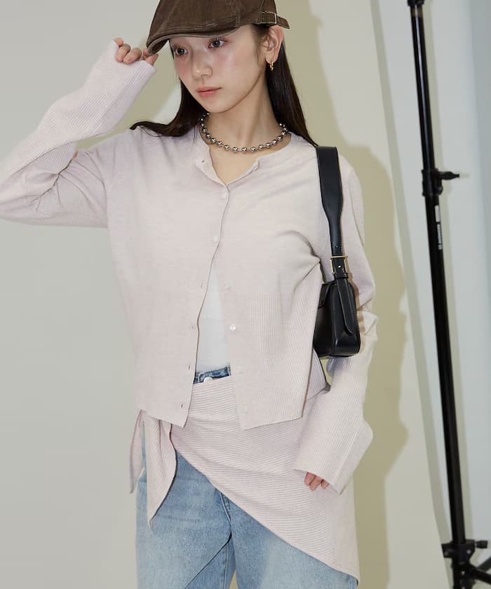 披肩套組圓領針織開衫 限定展開