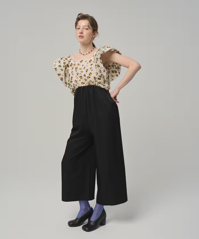 2WAY 花卉薄紗提花拼接連身褲裝